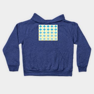 A mosaic in blue and beige colors Kids Hoodie